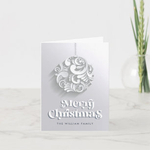 Modern Christmas Ornament Greeting Holiday Card