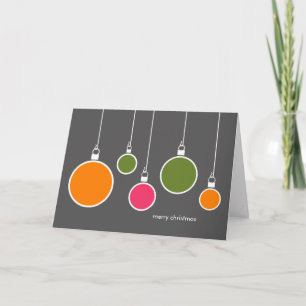 Modern Christmas Ornaments Card - Dark Grey