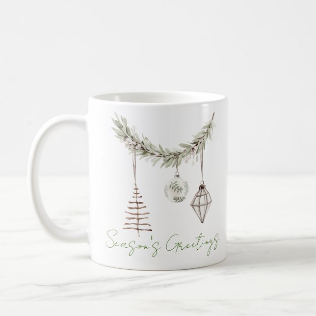 Modern Christmas Ornaments Mug (Left)