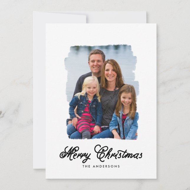 Modern Christmas Painted | Holiday Photo Card (Front)