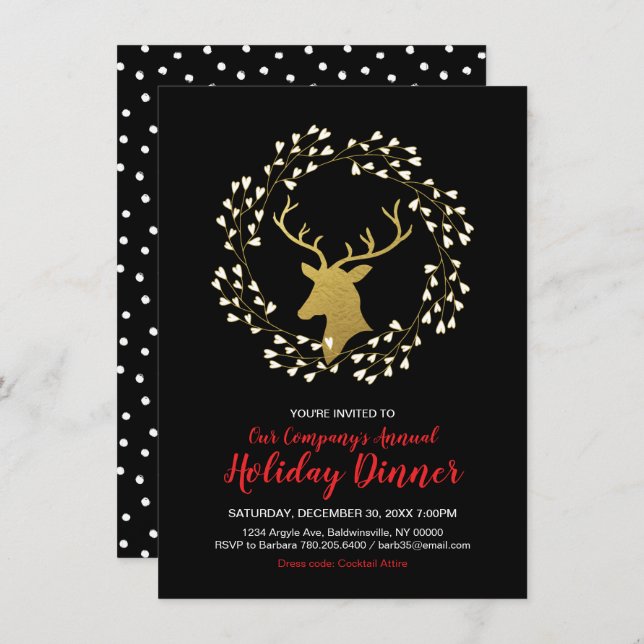 Modern Christmas Party, Holiday Party Invitations (Front/Back)