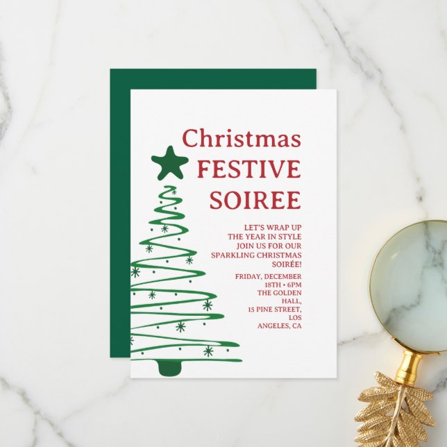 Modern Christmas Party Invitation (Front/Back In Situ)