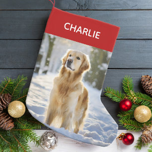 Modern Christmas Pet Photo Small Christmas Stocking