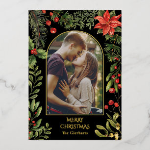 Modern Christmas Photo Arch Watercolor Floral