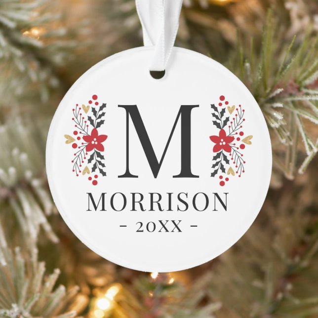 Modern Christmas Photo Ceramic Ornament (Tree)