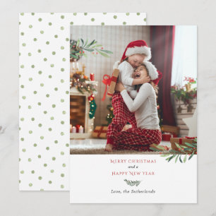 Modern Christmas Photo Elegant Holiday Card