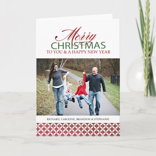 Modern Christmas Photo Greeting Card (Front)