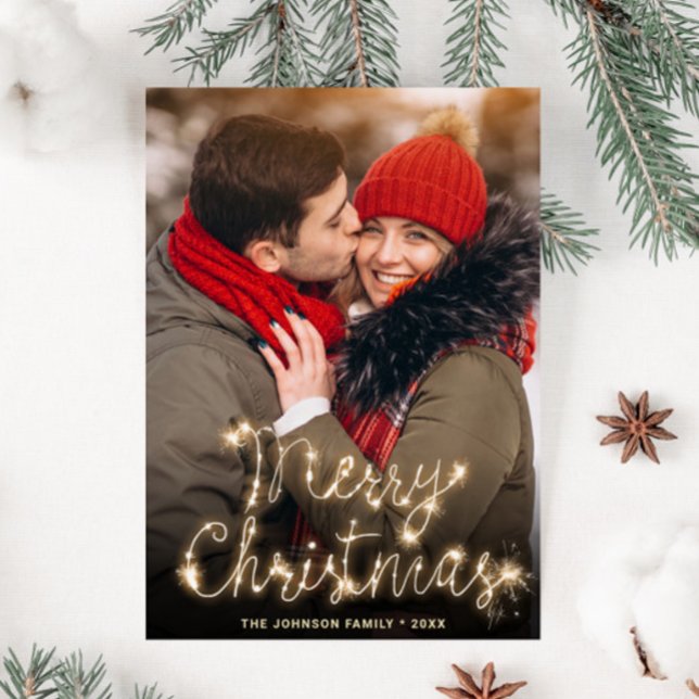Modern Christmas PHOTO Holiday Magnetic Card (Creator Uploaded)