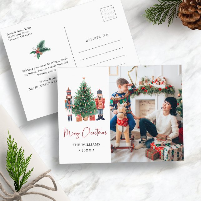 Modern Christmas Photo Holiday Postcard (Nutcracker Christmas Photo Holiday Postcard
)