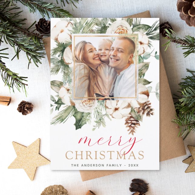 Modern Christmas Photo Minimalist Script Holiday Card (Creator Uploaded)
