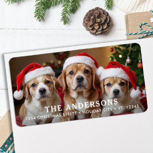 Modern Christmas Photo Personalised Return Address Label