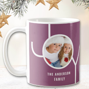 Modern Christmas Photo Purple Coffee Mug