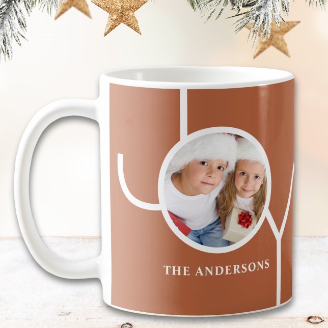 Modern Christmas Photo Rust Coffee Mug (Creator Uploaded)