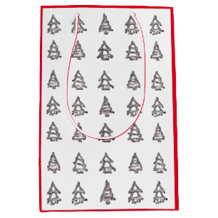 Modern Christmas Pine Tree Gift Bag