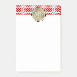 Modern Christmas Pink Dots Gold Foil Circular Logo Post-it Notes