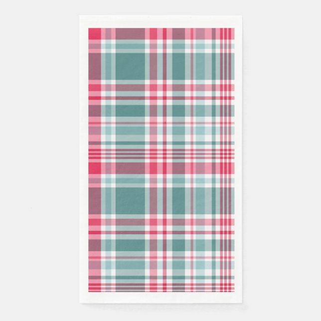 Modern Christmas Plaid Napkin (Front)