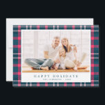 Modern Christmas Plaid Tartan Pattern Holiday Card<br><div class="desc">Design is composed of modern Christmas Plaid Tartan Pattern. Add custom family or pet photo. Add family name and year.</div>
