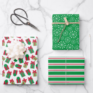 Modern Christmas Presents Wrapping Paper Sheet