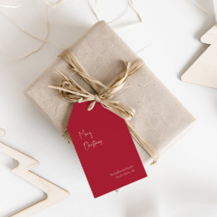 Modern Christmas   Red Family Gift Tags