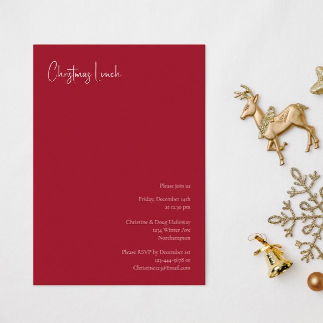 Modern Christmas | Red Lunch Invitation (Creator Uploaded)