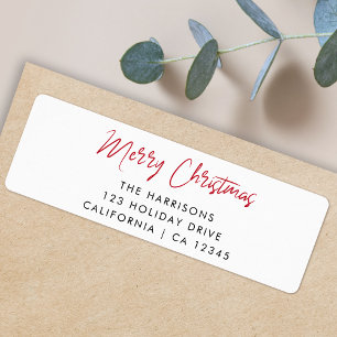 Modern Christmas   Red Script Minimalist White