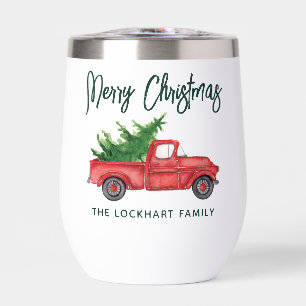 Modern Christmas Red Truck Script Holiday