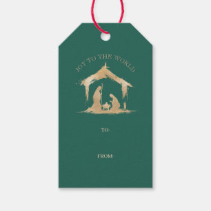 Modern Christmas Religious Nativity Mary & Joseph Gift Tags