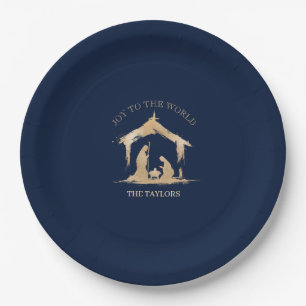 Modern Christmas Religious Nativity Mary & Joseph Paper Plate