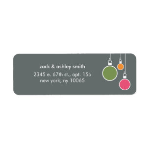 Modern Christmas Return Address Label - Grey