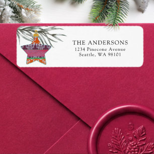 Modern Christmas Return Address Winter Foliage