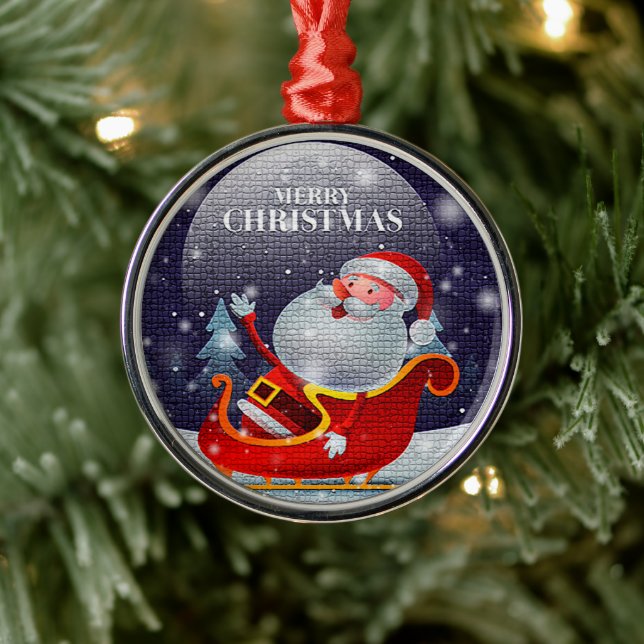 Modern Christmas Santa Claus Gift Metal Tree Decoration (Tree)