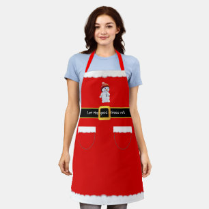 Modern Christmas Santa Claus with Snowman Apron