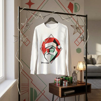 Modern Christmas Santa Graphic Shirt
