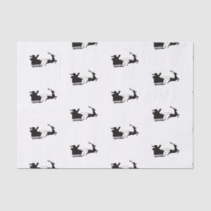 Modern Christmas Santa Sleigh and Reindeer Tissue Paper