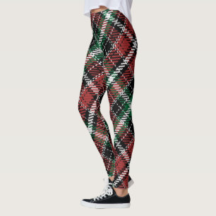 Modern Christmas Scottish Tartan Plaid Pattern Leggings