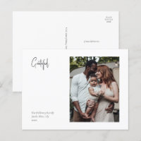 Modern Christmas Script Grateful Single photo