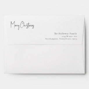 Modern Christmas Script Invitation Envelope