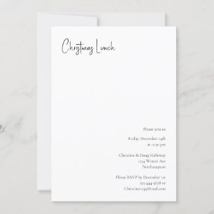 Modern Christmas Script Lunch Invitation