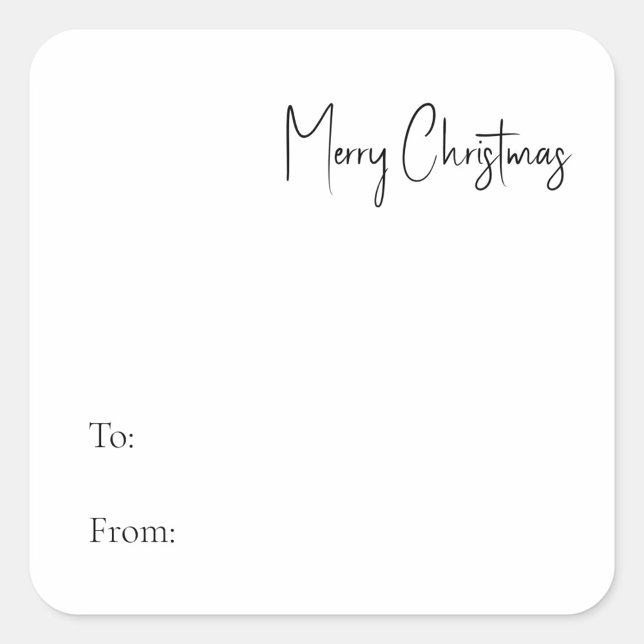 Modern Christmas Script To From Square Sticker (Creator Uploaded)