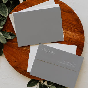 Modern Christmas Silver Card Envelope