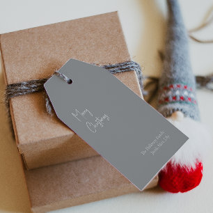 Modern Christmas   Silver Family Gift Tags