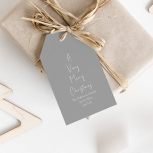 Modern Christmas   Silver Family Tree Gift Tags