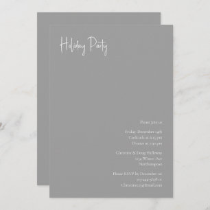 Modern Christmas Silver Holiday Party Invitation