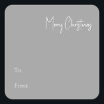 Modern Christmas | Silver To From Square Sticker<br><div class="desc">This modern Christmas | silver to from square sticker is perfect for your minimalist shabby chic boho silver and white holiday greeting. The minimal whimsical handwritten calligraphy is delicate and rustic while staying classy and elegant. You will find that everything about this product is editable, so feel free to add...</div>