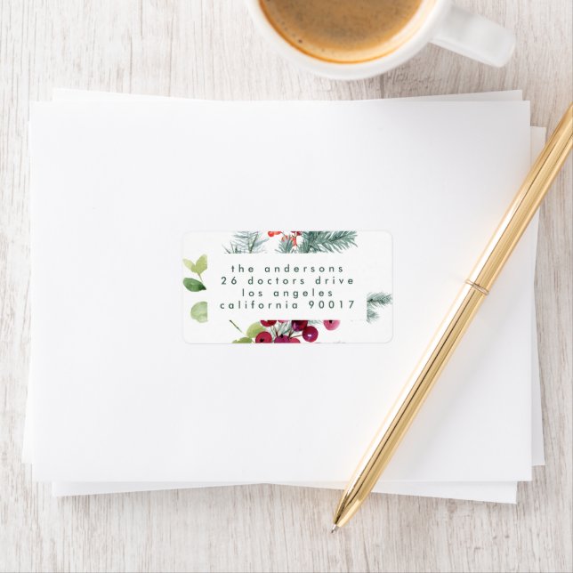 Modern Christmas Simple Holiday Address Label (Insitu)