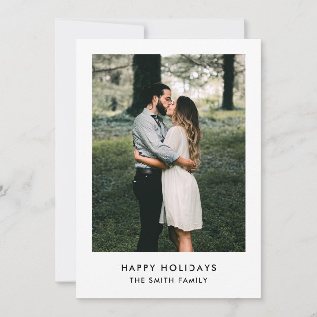 Modern Christmas Simple Minimal Family Photo Holiday Card (Front)