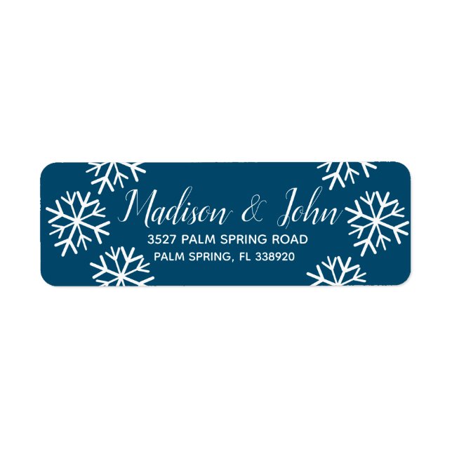 Modern Christmas Snowflake Scatter Address (Front)