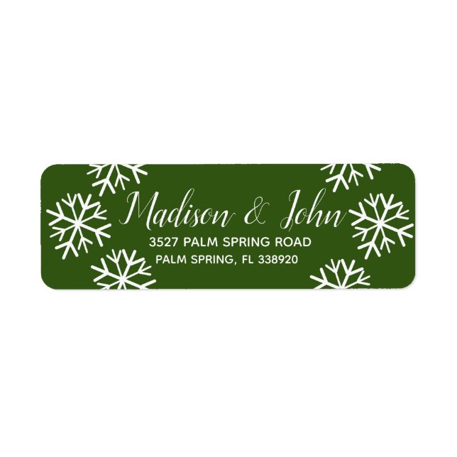 Modern Christmas Snowflake Scatter Address (Front)