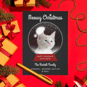 Modern Christmas Snowglobe   Pet Holiday Photo