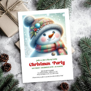 Modern Christmas snowman editable holiday invite 